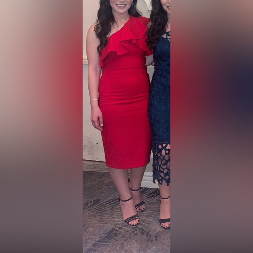 Zara red midi dress